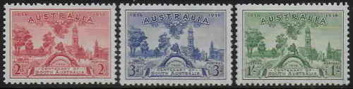 1936 Australia 100th South Australia 3v. MNH SG n. 161/63