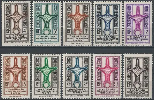 1949 Ghadamès 10v. MNH Sass. n. 41/48+A