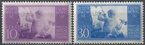 1948 Italia Constitution MNH Sassone n. 578/79