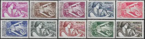1941 Monaco For charitable works 10v. MNH Unificato n. 215/24