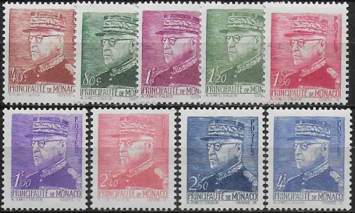 1941-42 Monaco Louis II 9v. MNH Unificato n. 225/33