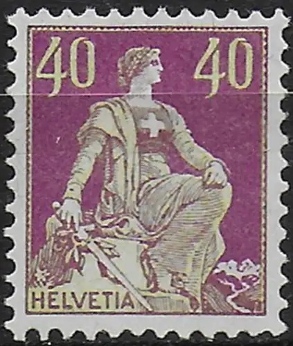 1925 Svizzera Helvetia 40c. MNH Unificato n. 206