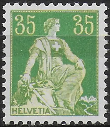 1933 Svizzera Helvetia 35c. yellow green MNH Unificato n. 122a