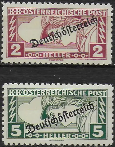1919 Austria Express Newspapers ovpd 2v. MNH Unificato n. 34B/35B
