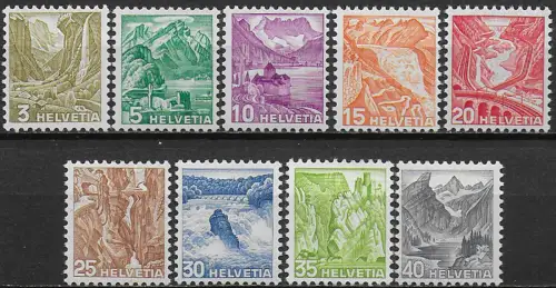 1936 Svizzera Views 9v. MNH Unificato n. 289A/97A