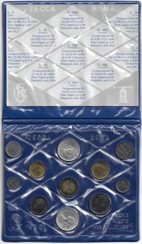 1986 Italia Mint divisional series 11 coins FDC-MS65