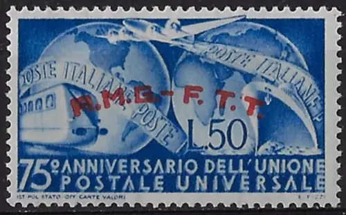 1949 Trieste A 75th UPU Anniversary MNH Sassone n. 40