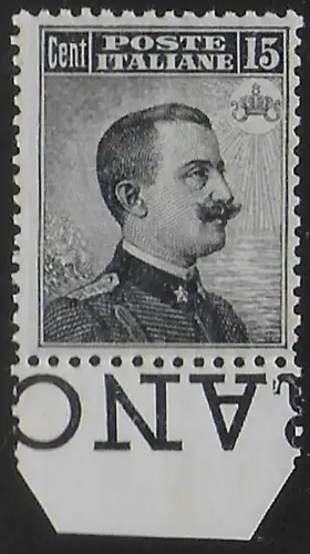 Merry Christmas - 1909 Italia VE III 15c. grey black II tipo MNH Sassone n. 86