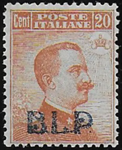 1921 Italia VE III 20c. orange optd BLP MNH Sassone n. 2