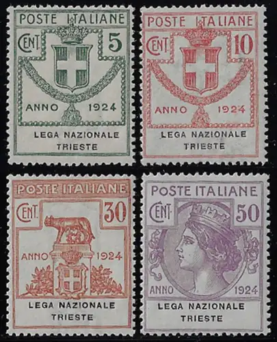 Merry Christmas - 1924 Italia Parastatali Lega Trieste 4v. MNH Sassone n. 42/45