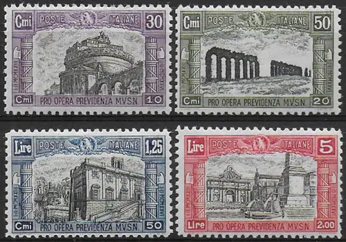 1928 Italia Pro Milizia 2nd issue 4v. MNH Sassone n. 220/23