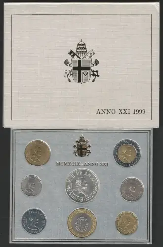 1999 Vaticano Mint divisional series 8 coins FDC-MS65