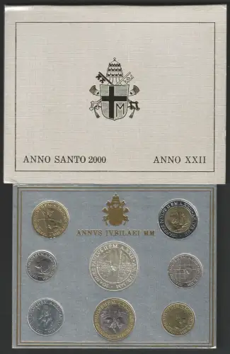 2000 Vaticano mint divisional series 8 coins FDC-MS65