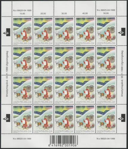 1999 Finlandia Natale 1 MF MNH Unif n. 1465