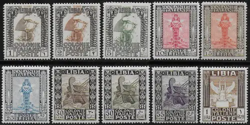 1924-29 Libia Pictorial 10v. bc. MNH Sassone n. 44/53