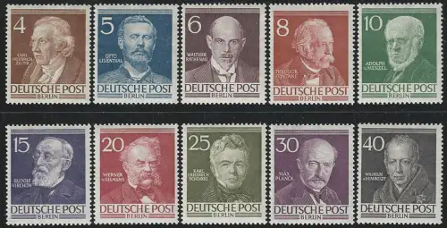 1952-53 Berlino 10v. MNH Unif n. 77/86