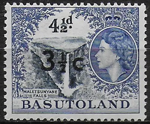 1961 Basutoland 3½c. on 4½d. type I MNH SG n. 62