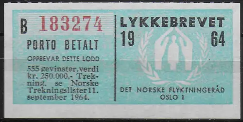 1964 Norvegia postage stamp lottery 1v. MNH Unificato n. 1