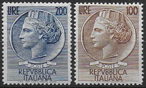 1954 Italia Siracusana bc 2v MNH Sassone n. 747/48