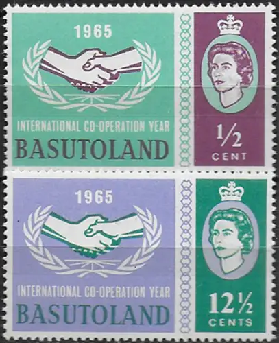 1965 Basutoland International Co-operation Year 2v. MNH SG n. 98/99