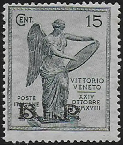 1922 Italia Victory 15c. slate BLP II tipo variety MNH Sassone n. 24da