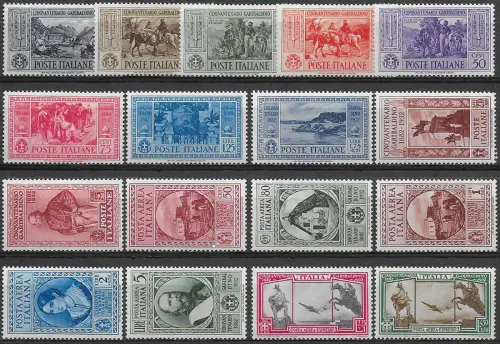 1932 Italia Giuseppe Garibaldi 17v. bc MNH Sassone n. 315/24+EA