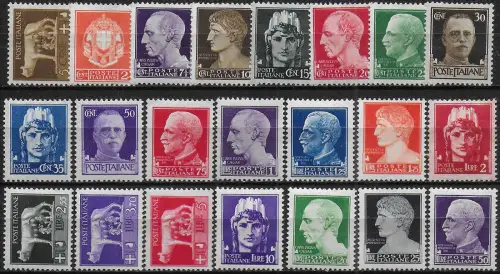 1929 HNY Italia Imperiale 22v. MNH Sassone n. 242A/61