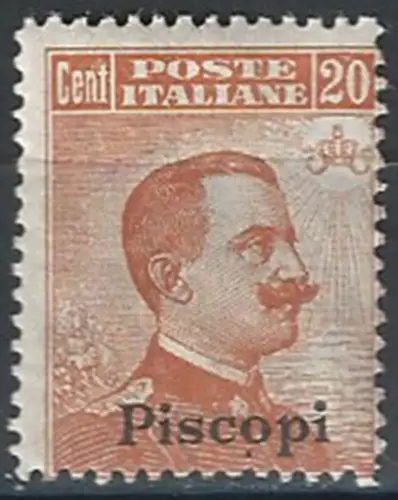1921-22 Egeo Piscopi 20c. orange mc. MNH Sassone n. 11