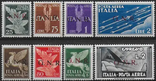 1943 Repubblica Sociale aerea G.N.R. Brescia I MNH Sassone n. 117I/25I