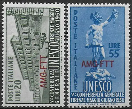 1950 Trieste A V Conferenza UNESCO 2v. MNH Sassone n. 71/72