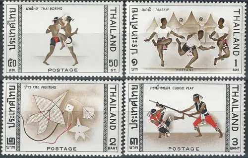 1966 Thailandia national sports 4v. MNH Yvert e Tellier n. 449/52