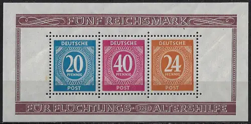 1946 Germania American, British, Soviet zone MS MNH Unificato n. 1