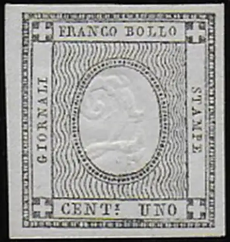 1861 Italia Sardegna 1c. errore di cifra MNH Sassone n. 19I