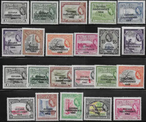 1967-68 British Guyana Independence 22v. MNH SG n. 420/440