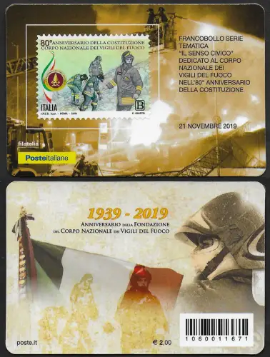 2019 Italia stamp card Vigili del Fuoco II emissione