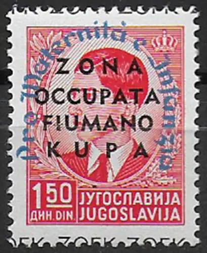 1942 Kupa 1,50d variety without O.N.M.I. MNH Sassone n. 38c
