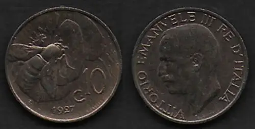 1927 Italia VE III 10c. Ape in rame FDC