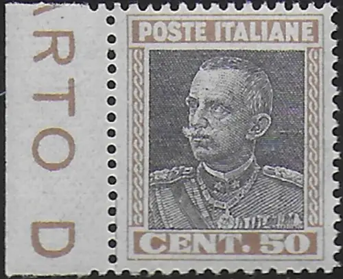 1927 Italia Vittorio Emanuele III 1v. bf MNH Sassone n. 218