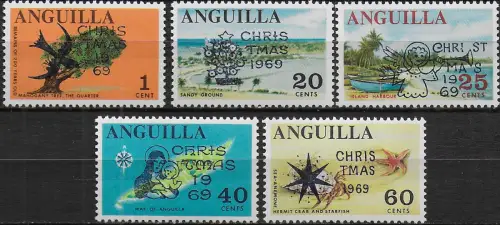 1969 Anguilla Christmas 5v. MNH SG n. 63/67