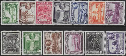 1934-40 British Guyana George V 13v. MNH SG n. 288/300