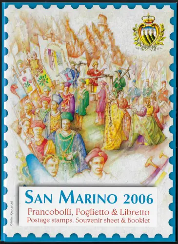 2006 San Marino complete year in Folder 39v+1MS+1booklet+2PC MNH