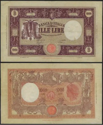 1942 Italia Lire 1.000 large M BB Rif. BI 45A Gigante