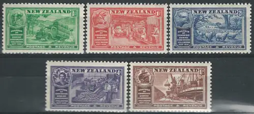 1936 New Zealand Chambers of Commerce 5v. MNH SG n. 593/97