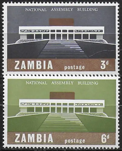 1967 Zambia National Assembly 2v. MNH SG n. 120/21