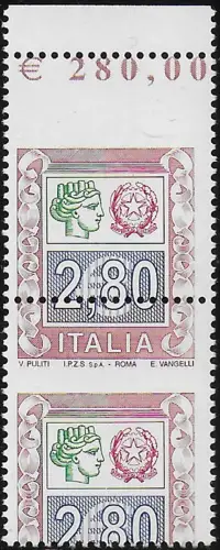 2004 Italia Siracusana high values euro 280,00 variety pair MNH Unificato (2776Bb+Ba)