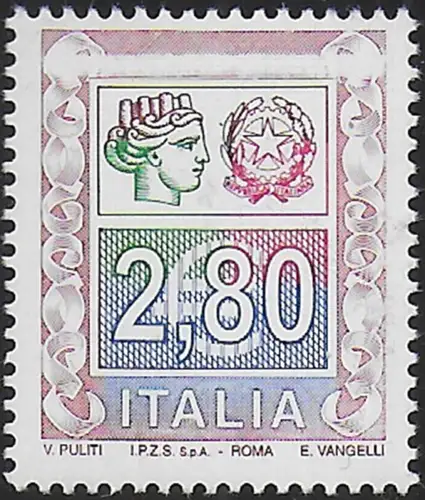 2004 Italia Siracusana high values euro 2,80 variety MNH Unificato 2776Da