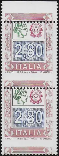 2004 Italia Siracusana high values euro 2,80 variety pair MNH Unificato (2776Bd+Be)