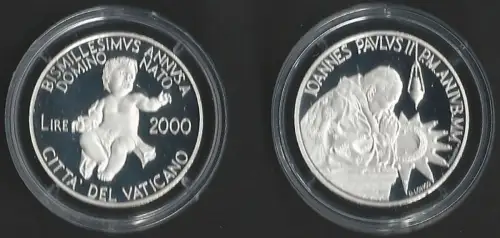 2000 Vaticano Lire 2.000 silver bimillenary nativity Jesus FS-PF65