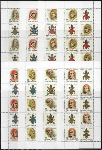 1998 Vaticano Papi 8 MS MNH Sassone n. 26/33
