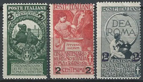 1913 Italia Unità new values mc MNH Sassone n. 99/101